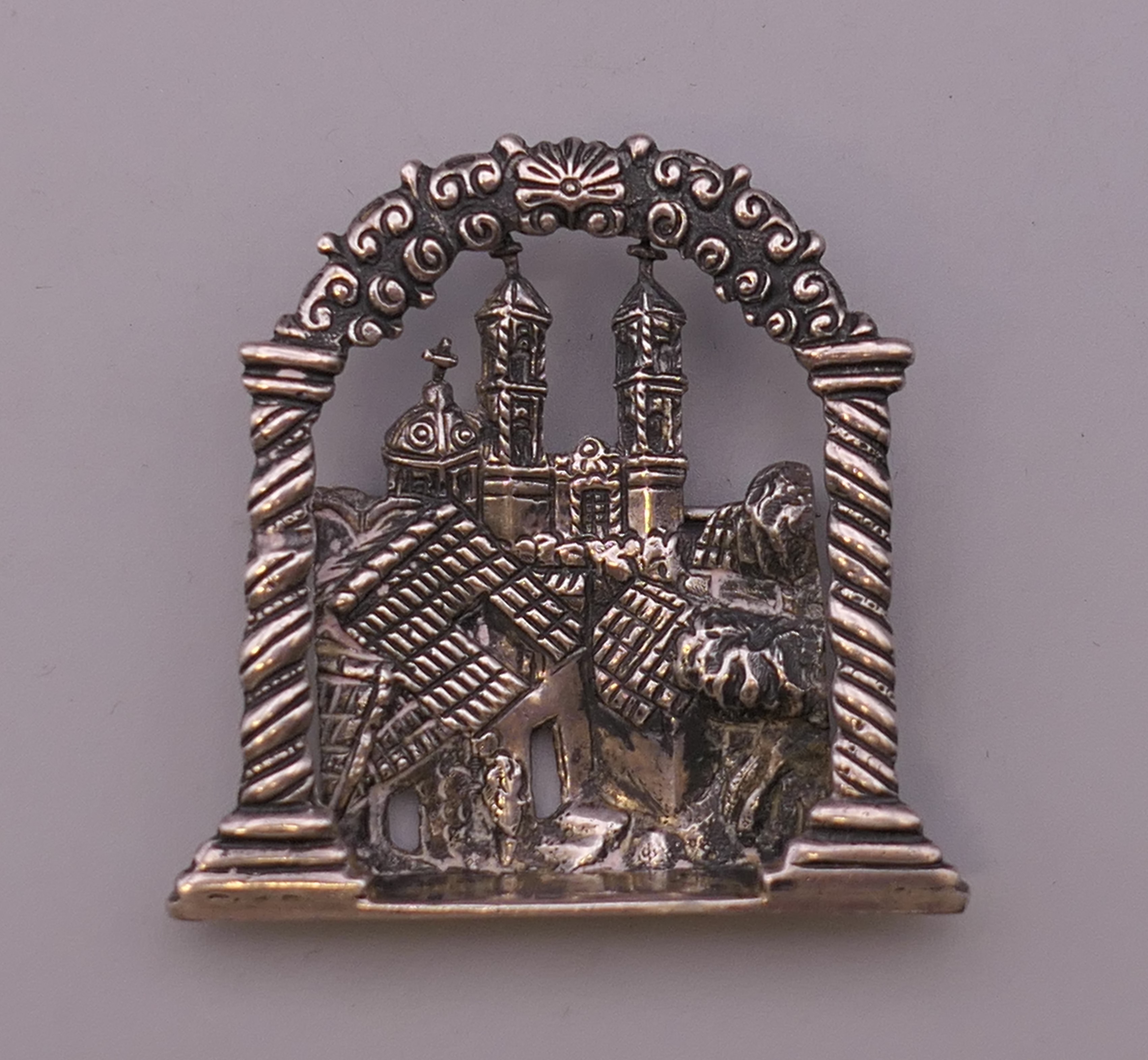 A Judaica silver brooch. 4.5 cm high. - Image 2 of 5