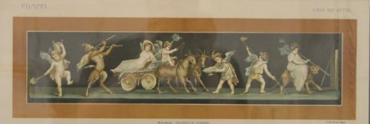 A Pompeii print, framed and glazed. 48 x 17 cm.
