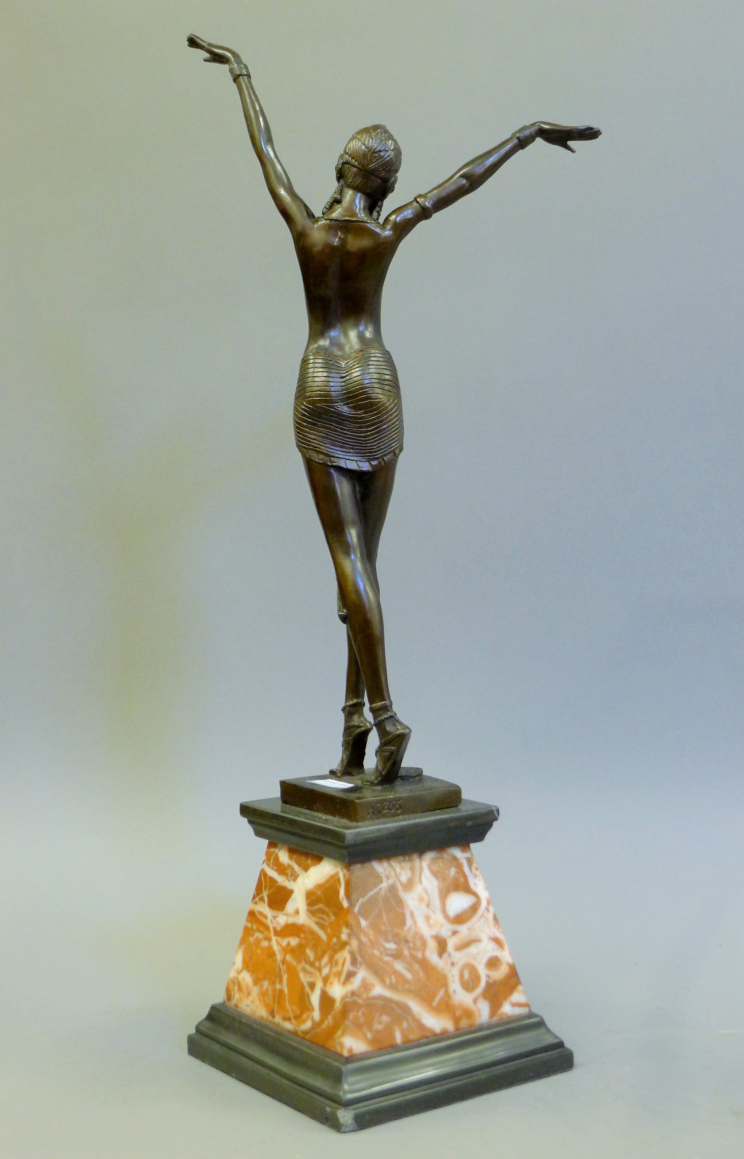 An Art Deco style bronze model of a dancer. 56 cm high. - Image 3 of 3