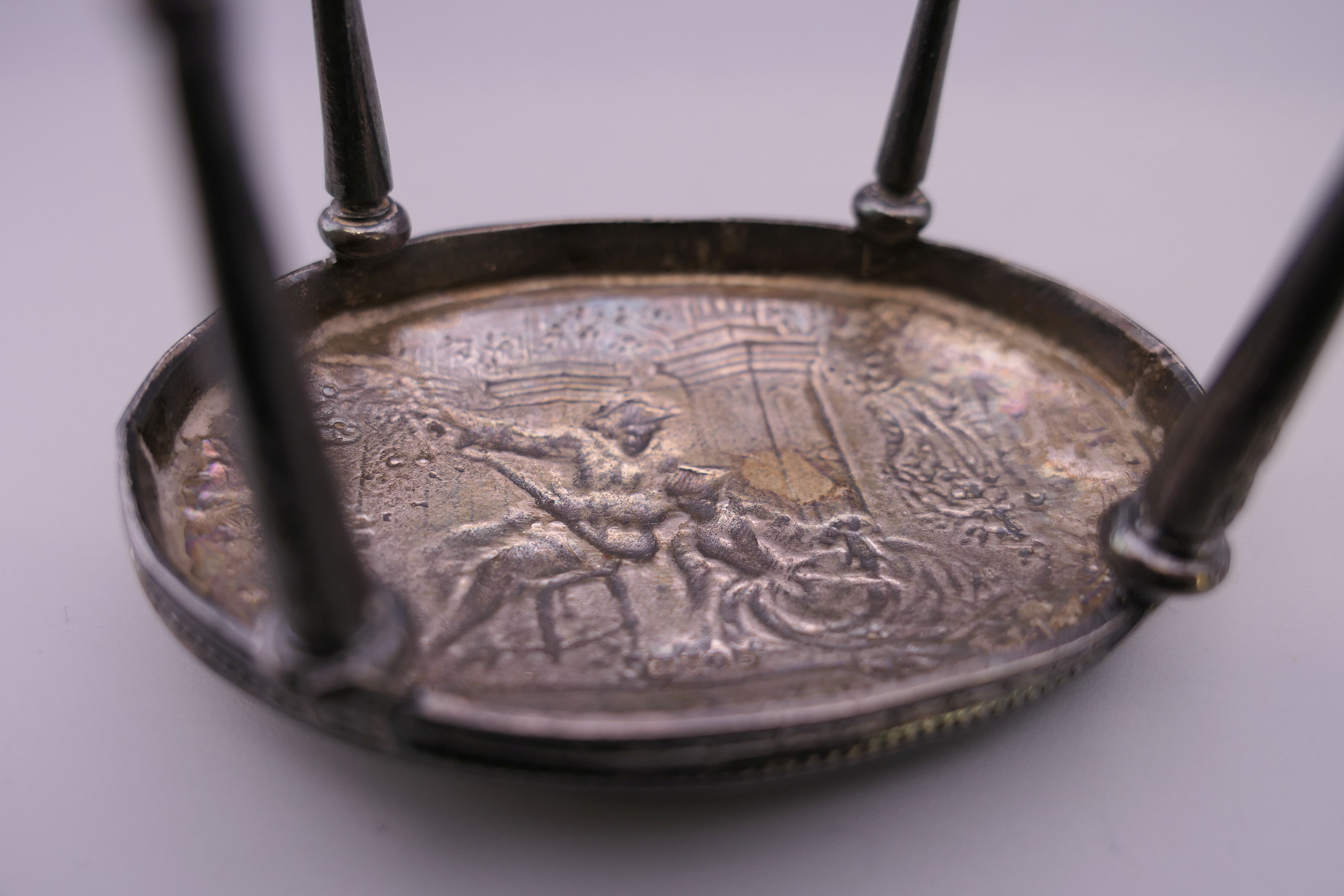 A Continental silver model of a table. 8 cm long. - Image 5 of 8