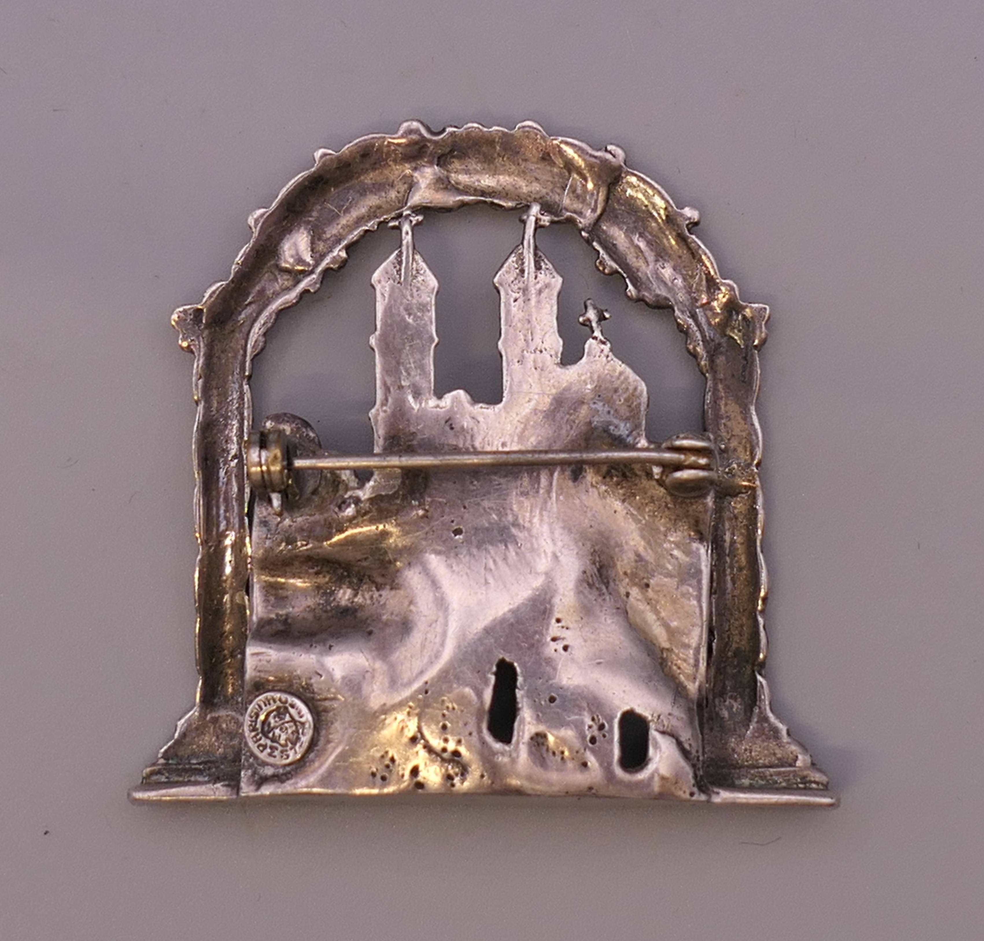 A Judaica silver brooch. 4.5 cm high. - Image 4 of 5