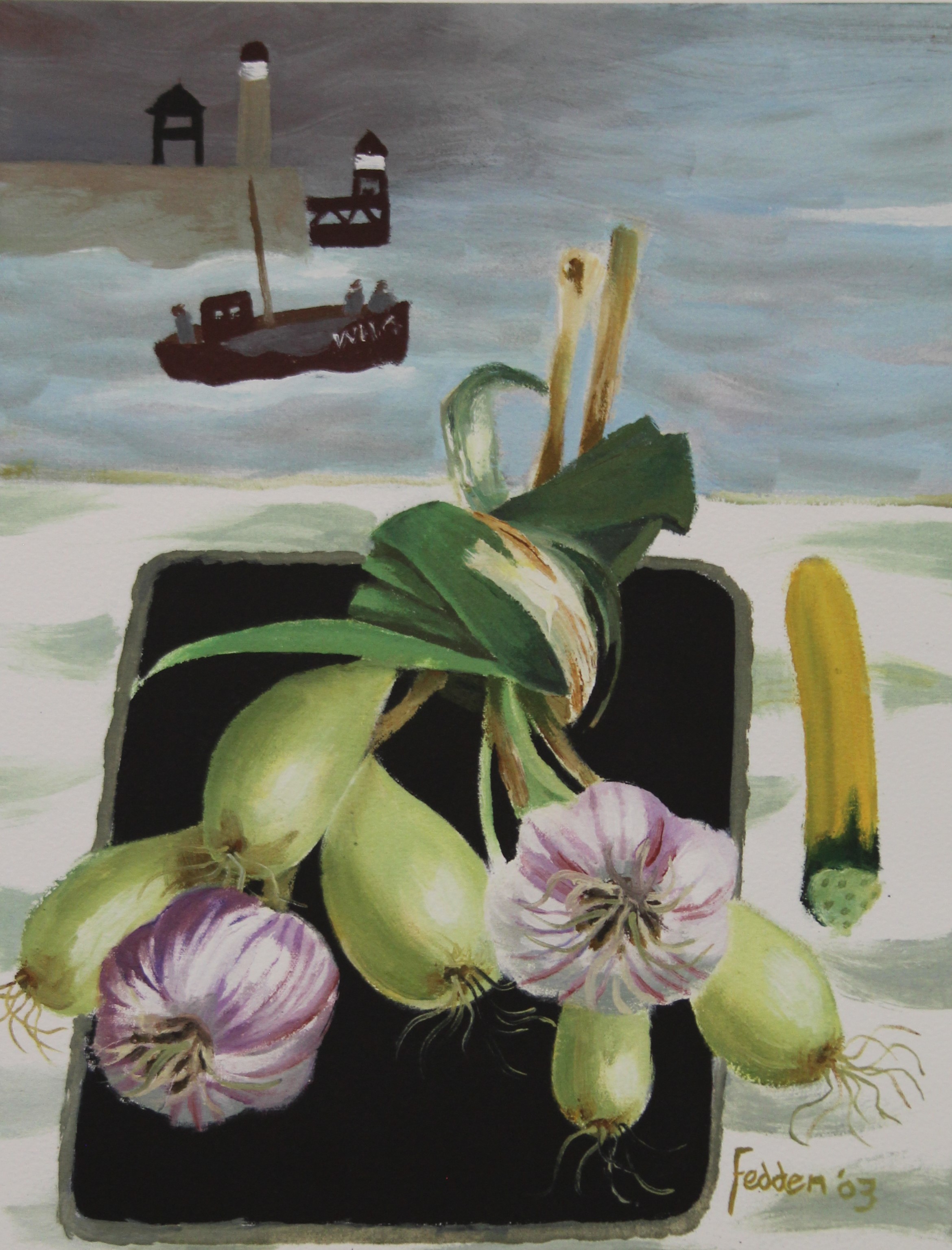 MARY FEDDEN (AR), Whitby Harbour, limited edition print, signed and numbered 233/250, unframed.