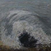 M THWAITES, Wave, acrylic on canvas, unframed. 100 x 100 cm.