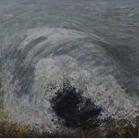 M THWAITES, Wave, acrylic on canvas, unframed. 100 x 100 cm.