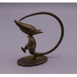 A Hagenauer bronze model of a mouse. 4.5 cm high.