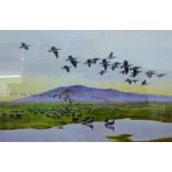 PETER SCOTT, Barnacle Geese at Saerlaverock, limited edition print, numbered 181/500,