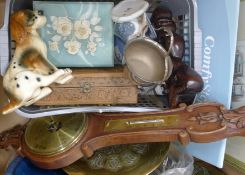 A quantity of miscellaneous items, including silver plate and barometer.