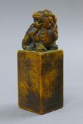 A soapstone fo dog seal. 12.5 cm high.