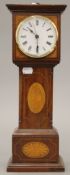 A mahogany miniature longcase clock. 41 cm high.