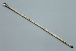 A shark vertebrae swagger stick. 62.5 cm long.