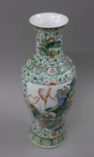 A 19th century Chinese famille verte porcelain vase. 47 cm high.