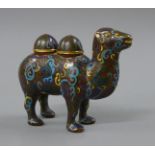 A Chinese cloisonne camel. 16.5 cm long.