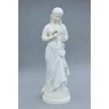 A 19th century marble model of a girl. 77 cm high.