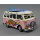 A model of a camper van. 26 cm long.