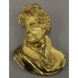 A 19th century gilt bronze bust, probably of Nelson. 12 cm high.