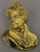 A 19th century gilt bronze bust, probably of Nelson. 12 cm high.