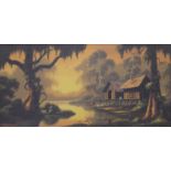 PHIL THOMASSON (American), Cypress Cove, oil on board, signed and dated (C) '81, framed. 60 x 29.