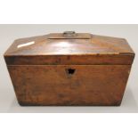 A 19th century mahogany tea caddy. 28 cm wide.