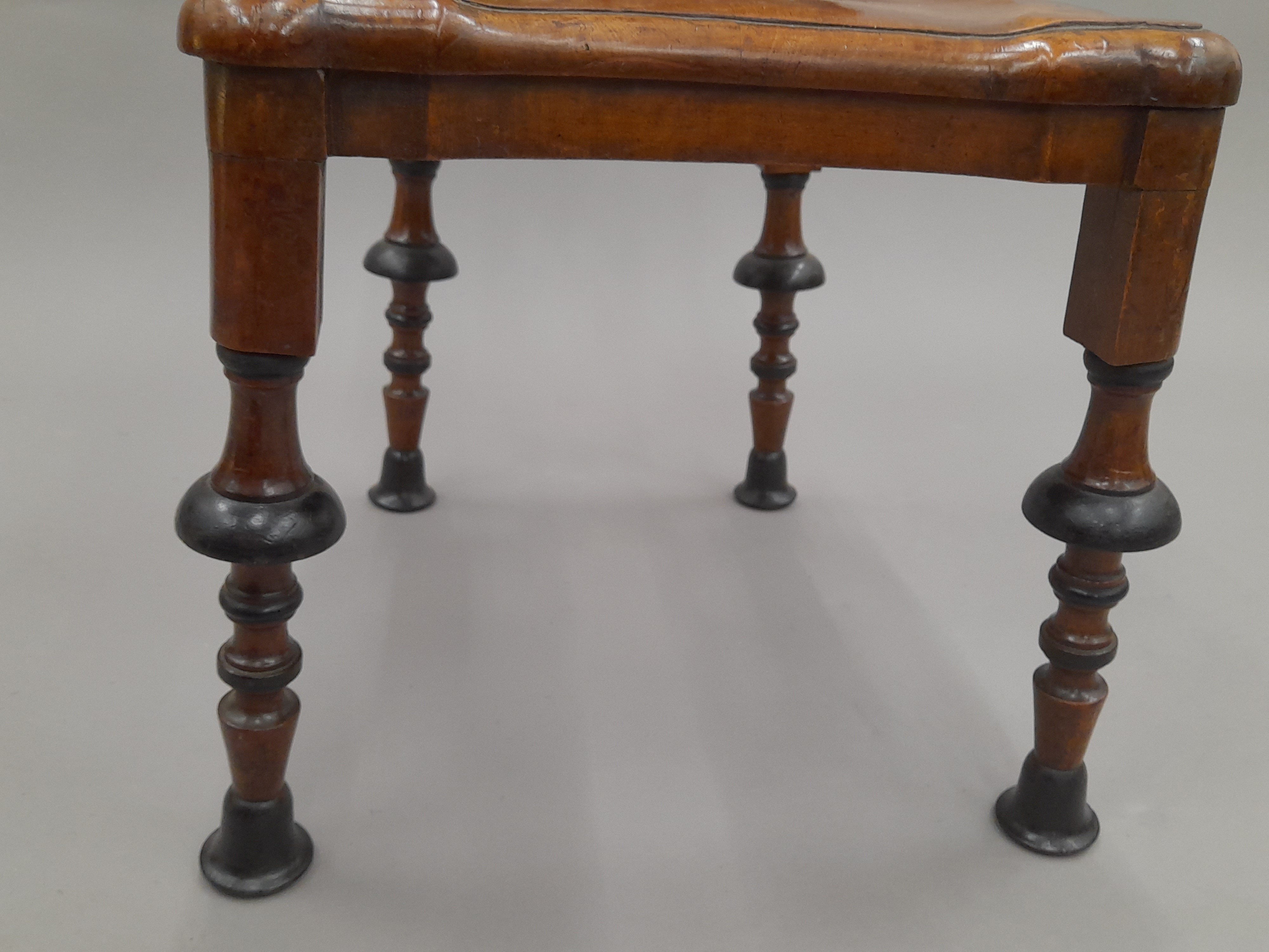 A 19th century carved hall chair. 39 cm wide. - Image 7 of 7