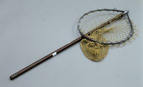 A Hardy Brothers folding trout landing net stamped "Made by Hardy Brothers Alnwick England".