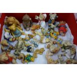 Thirty-four Colour Box miniature teddy bears.