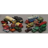 A quantity of vintage Dinky and other toys.