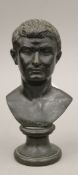 A 19th century classical bronze bust. 18 cm high.