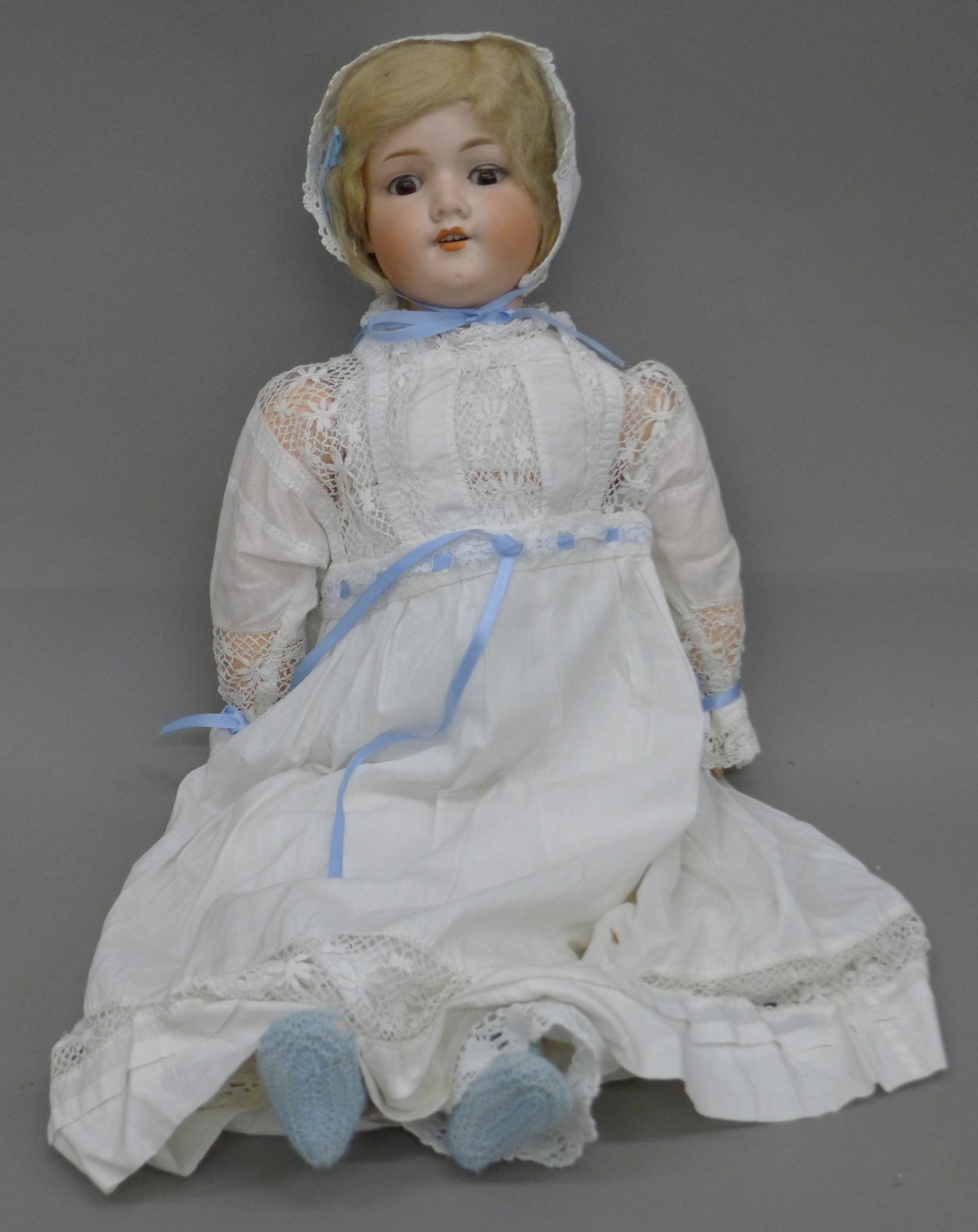 Three 19th century bisque headed dolls and a later doll. - Image 4 of 6