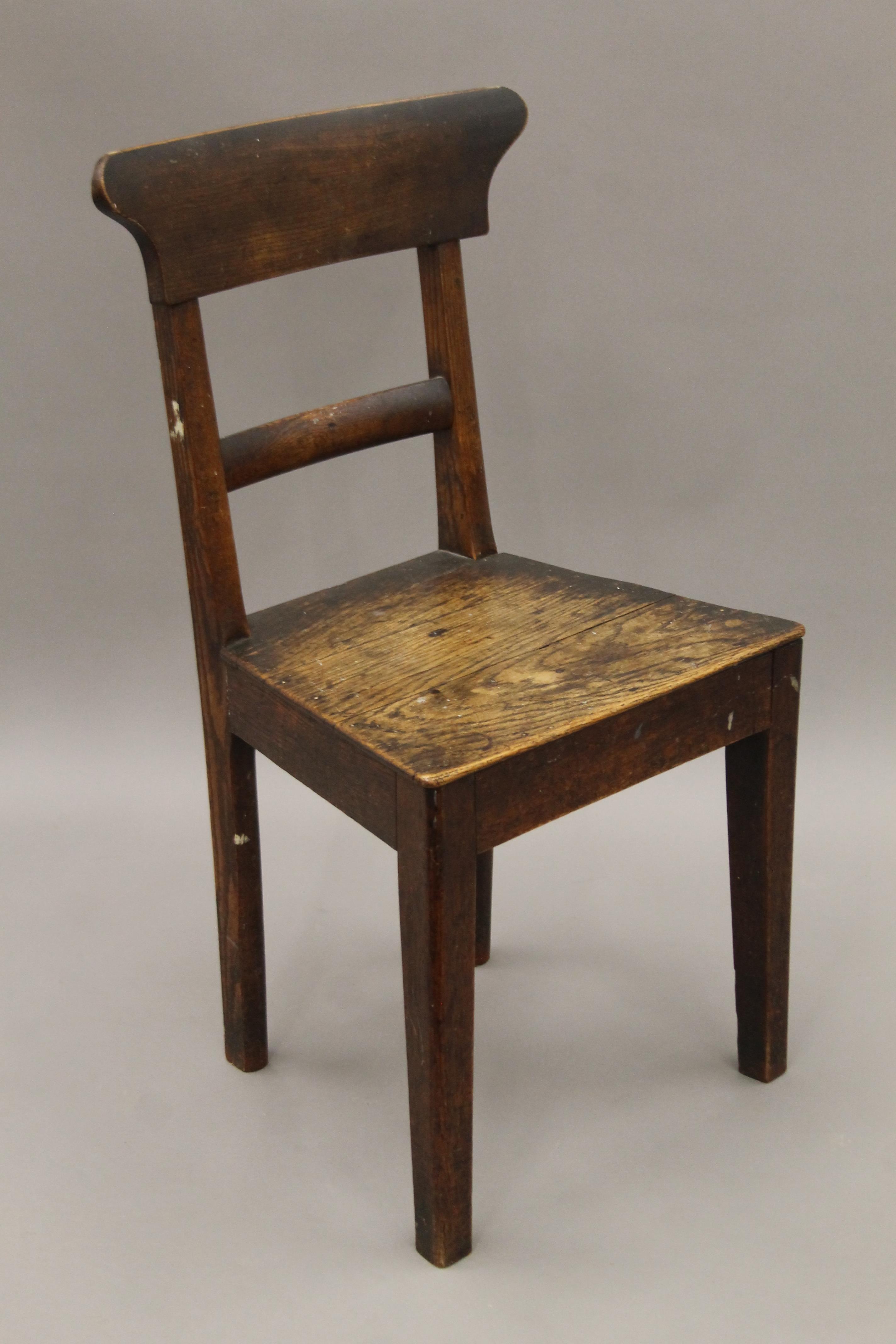 A 19th century mahogany open arm chair and three other various chairs. The former 62 cm wide. - Image 6 of 6