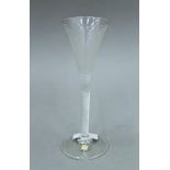An 18th/19th century air twist stem glass. 19 cm high.