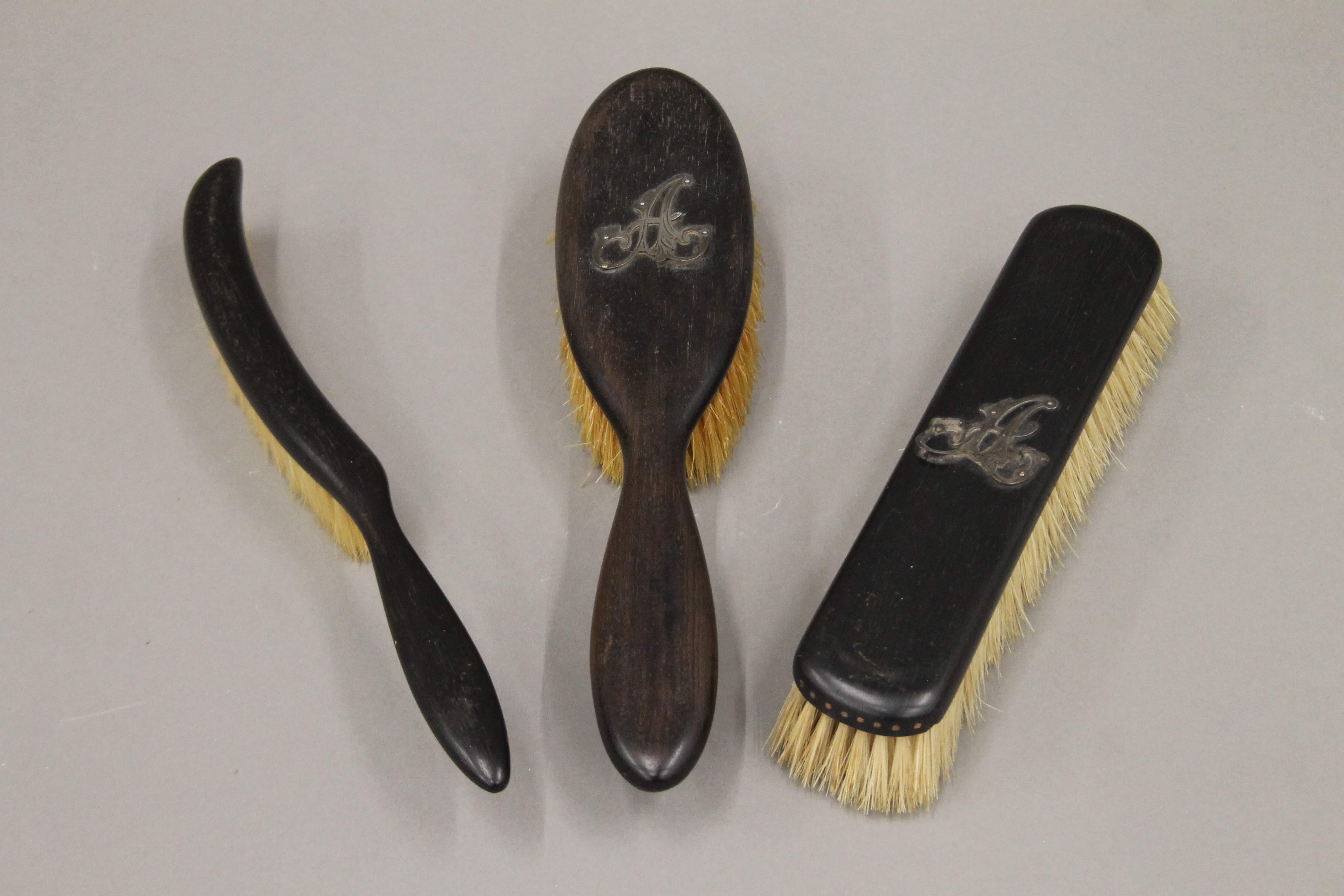 A quantity of various ebony dressing table items, hat pins, etc. - Image 7 of 9