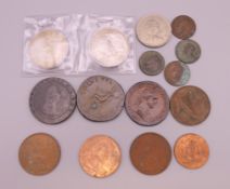 A bag of vintage coins, etc.