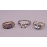 Three various dress rings.