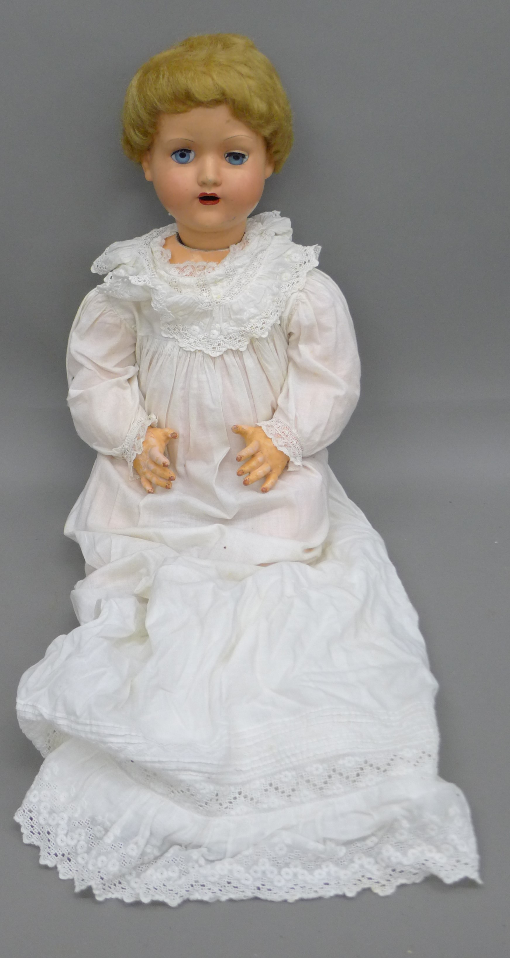 Three 19th century bisque headed dolls and a later doll. - Image 5 of 6