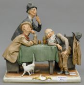 A Capodimonte type group, The Card Players. 30 cm wide.