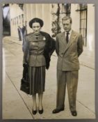 A vintage Press photograph of The Duke and Duchess of Windsor, dated 1947.