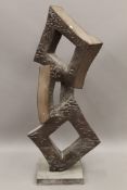 A large bronze abstract sculpture. 132 cm high.