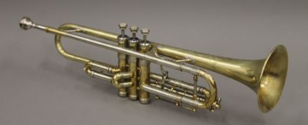 A hand finished vintage Rudy Muck balanced brass and nickel Bb trumpet, circa 1959,