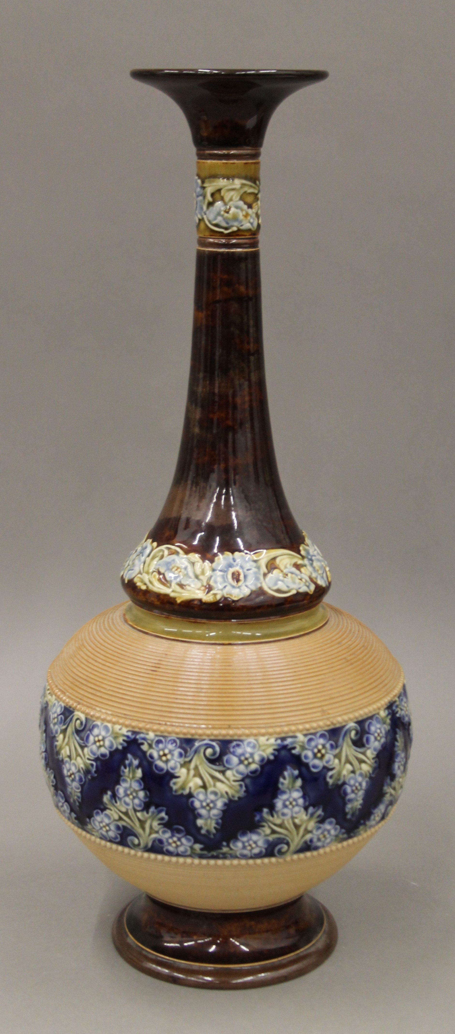 A pair of large Doulton Lambeth vases. 39.5 cm high. - Image 3 of 5