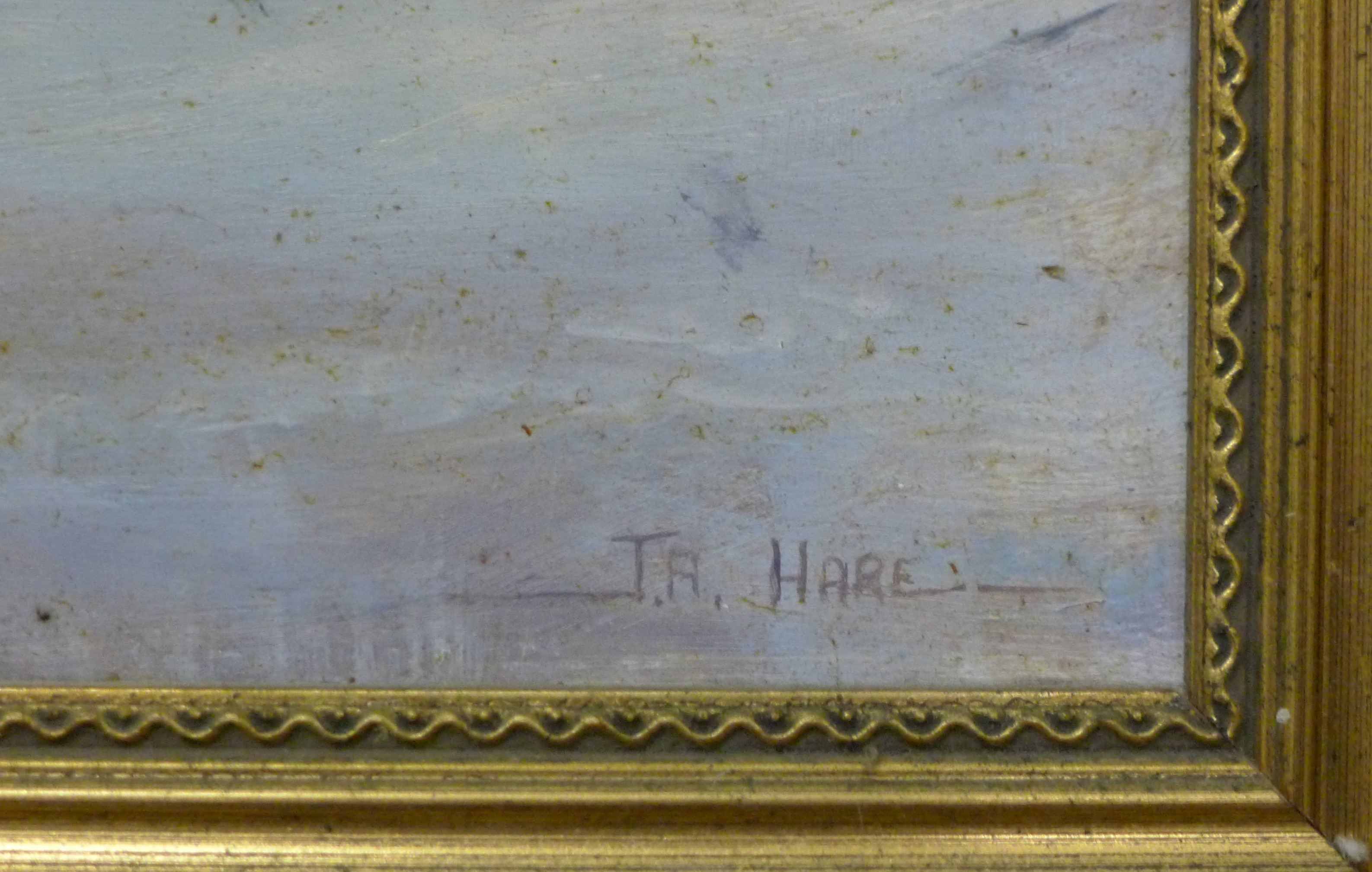 JANE E HARE, Wild Geese in Flight, oil on board, framed. 91 x 59 cm. - Image 3 of 3