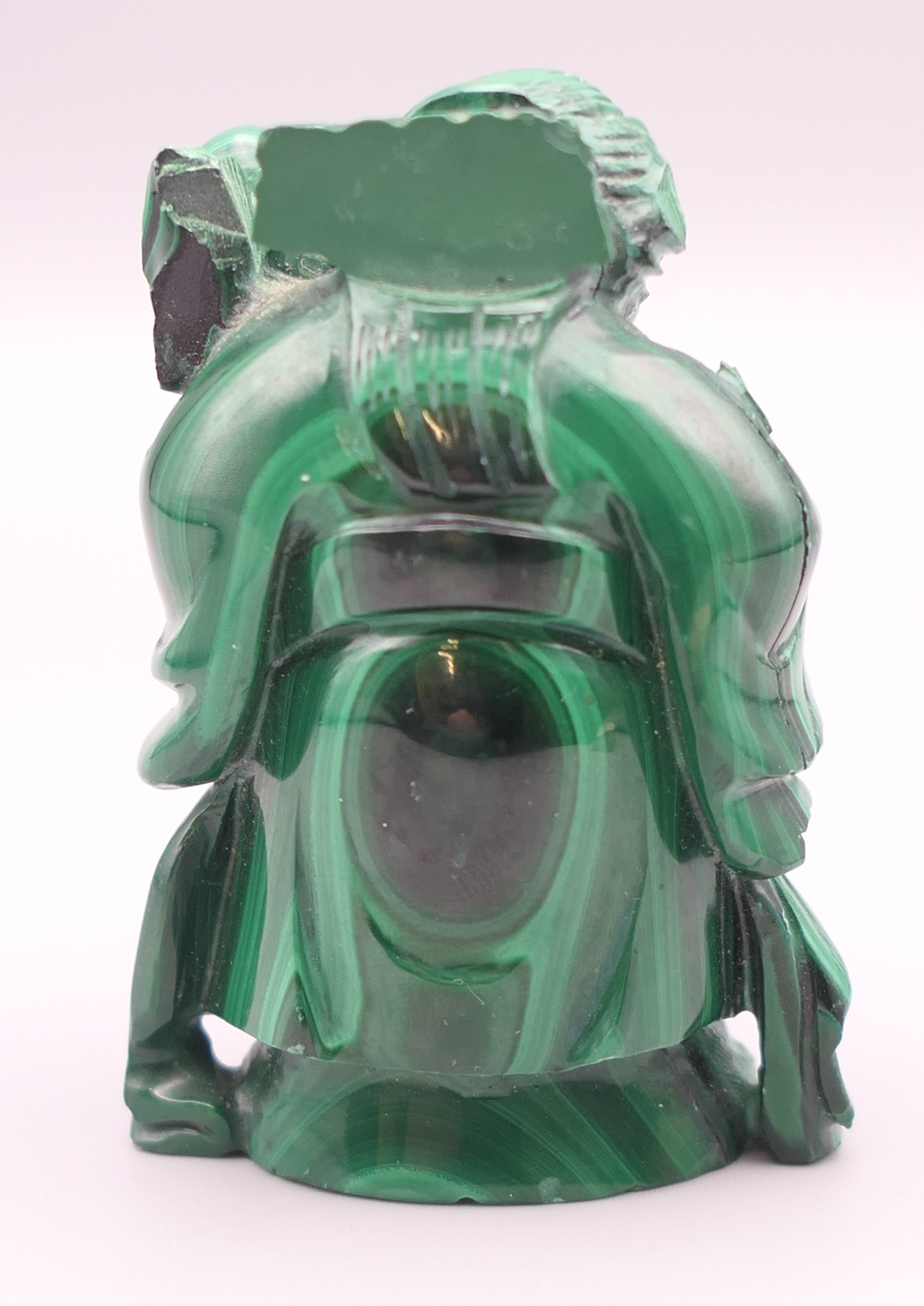 A Chinese malachite figure. 6.5 cm high. - Image 2 of 5