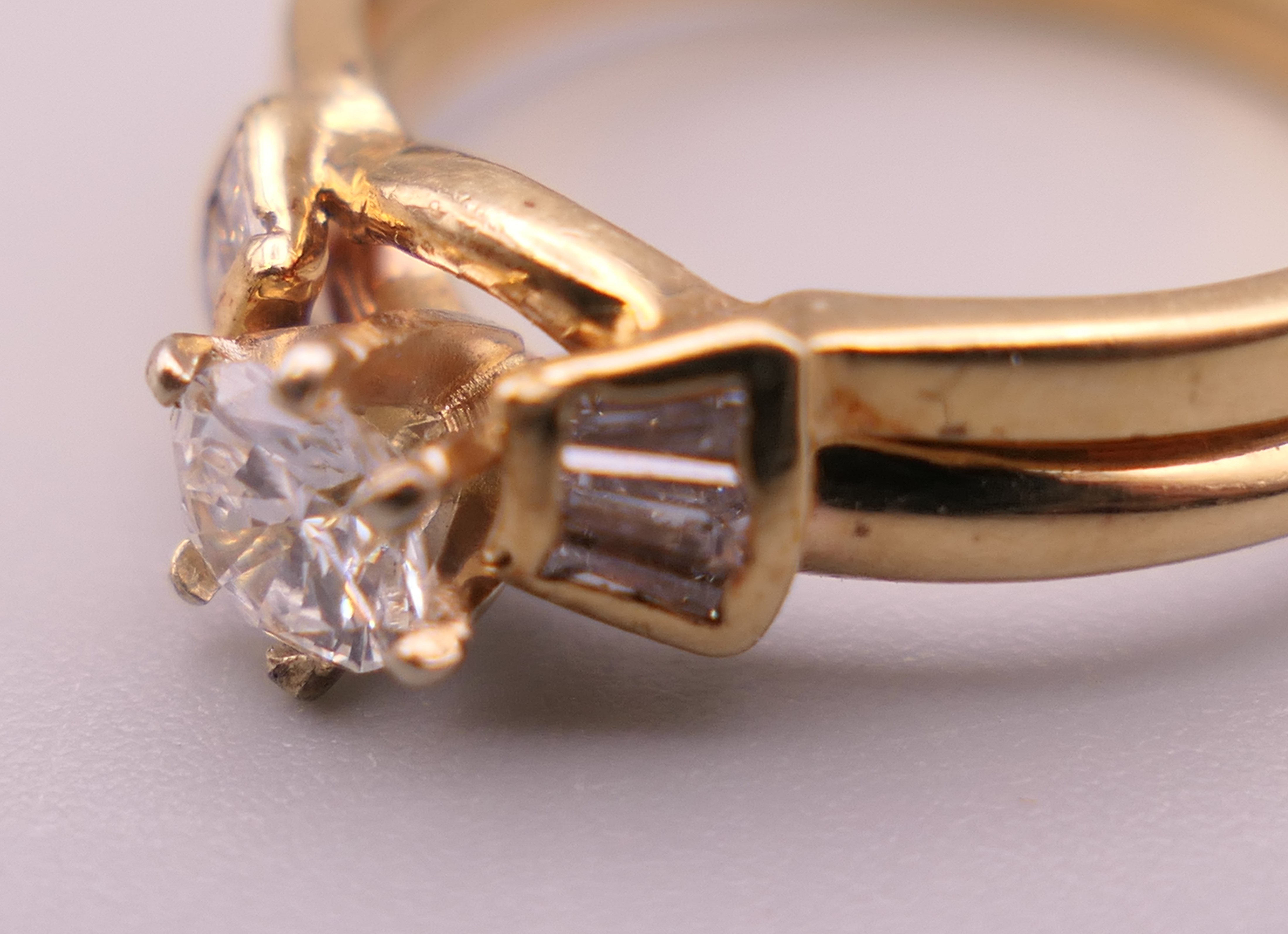 A 14 ct gold diamond solitaire ring. Ring size K/L. 3.2 grammes total weight. - Image 5 of 5