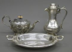 Three pieces of silver plate.