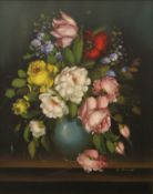 R ROSINI, Still Life of Flowers, oil on canvas, framed. 39 x 49 cm.