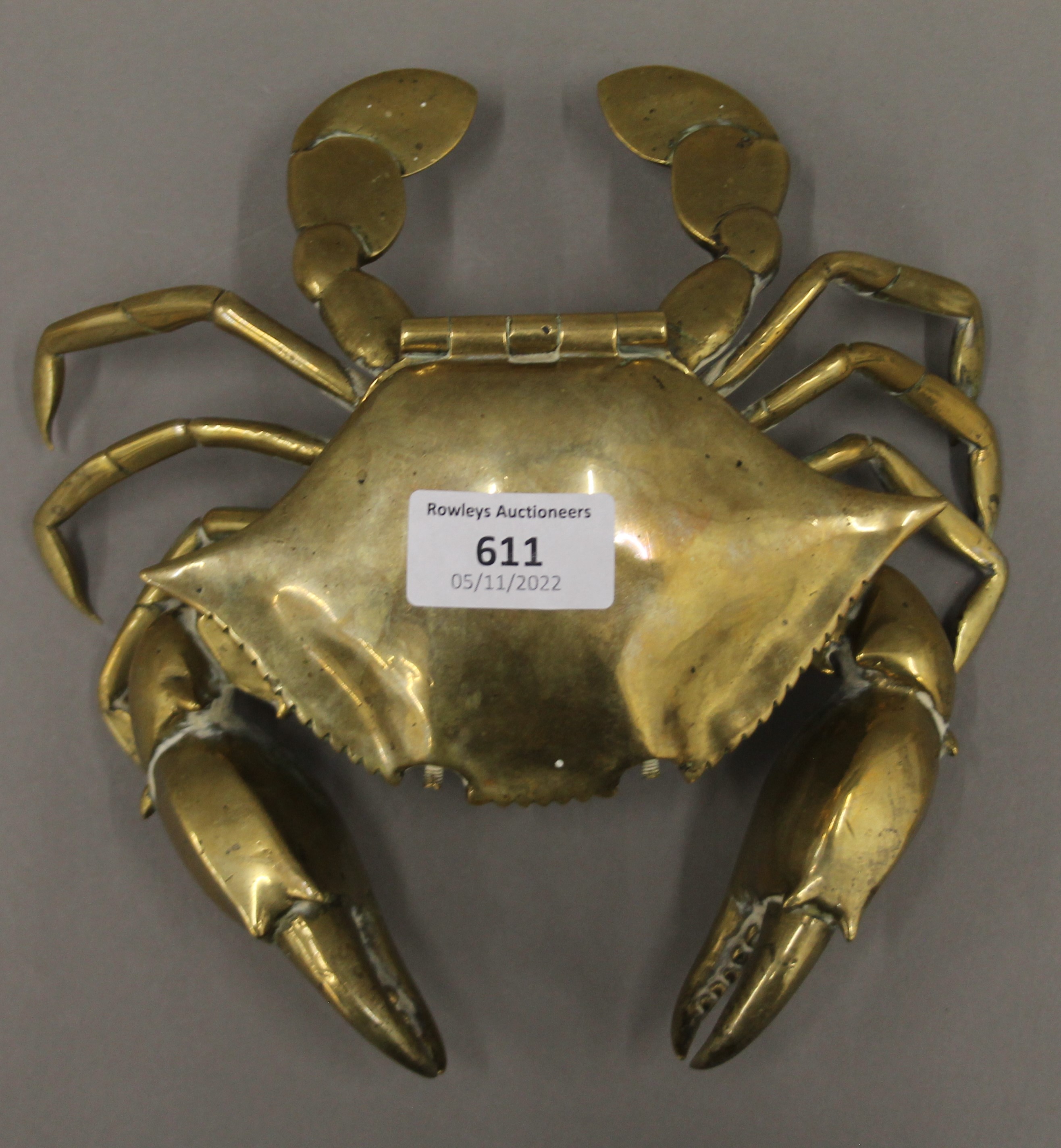 A large crab form inkwell. 21 cm wide. - Image 4 of 5
