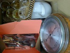 A quantity of miscellaneous porcelain, glass, a barometer, etc.