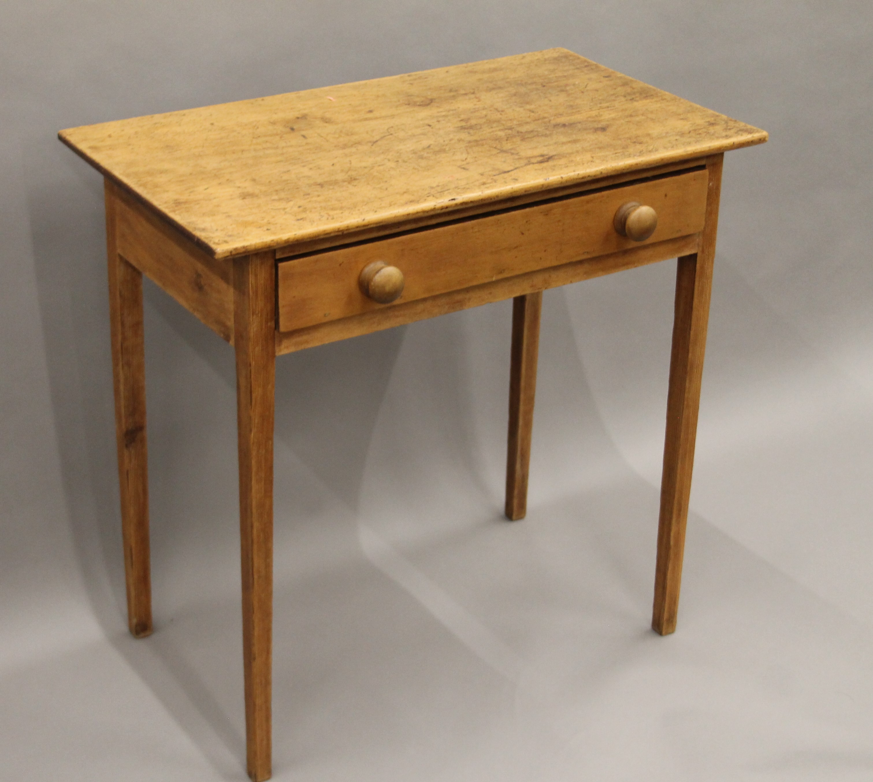 A 19th century pine single drawer table. 78 cm wide. - Image 3 of 6