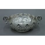 A Portuguese silver dish. 21.5 cm wide. 233.4 grammes.