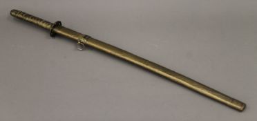 A Chinese sword in scabbard. 85 cm long.