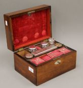 A Victorian rosewood vanity box. 27.5 cm wide.